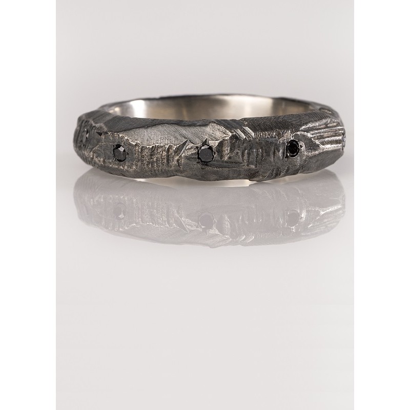 Odysseus black Diamond Ring|  Vrachea Collection 