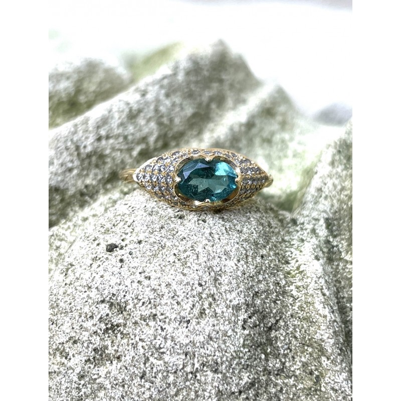 Elfride Indigolite Ring| Dewdrop Collection