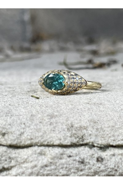 Elfride Indigolite Ring| Dewdrop Collection