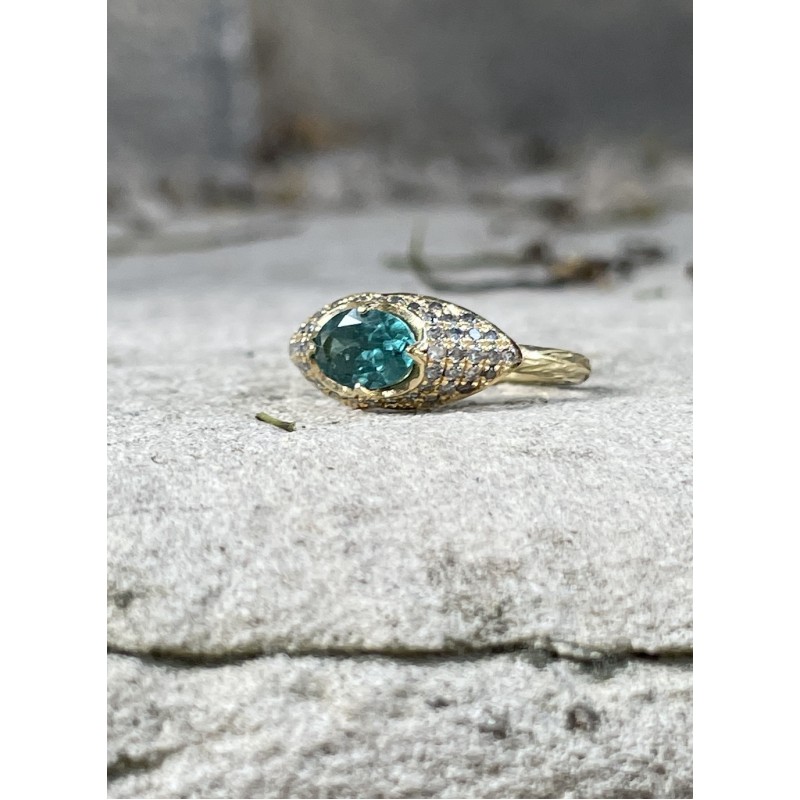 Elfride Indigolite Ring| Dewdrop Collection