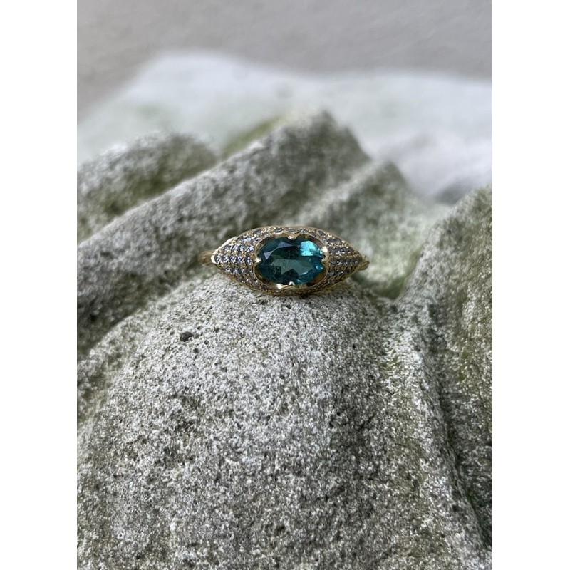Elfride Indigolite Ring| Dewdrop Collection