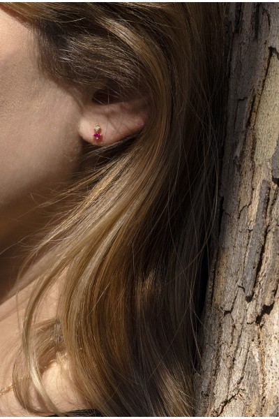 Scarlet Drop Single Earring | Dewdrop Collection